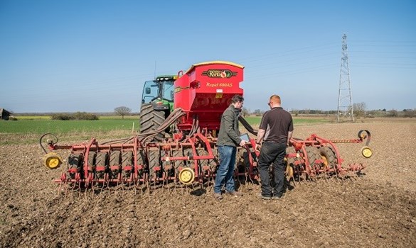 Farming machinery in a field